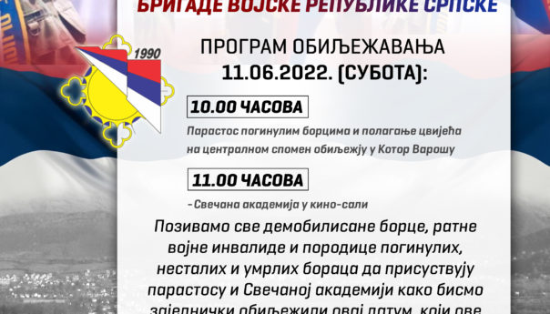 У суботу обиљежавање 30 година од оснивања Которварошке бригаде